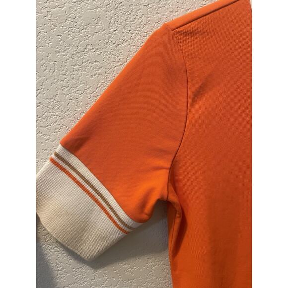 G/FORE Polo Shirt Small Womens Performance Golf Orange Knit Collar 1/4th Button - Picture 4 of 8
